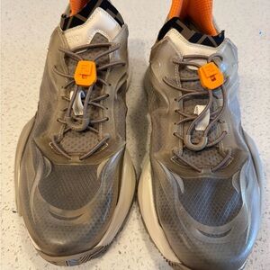 Fendi Men's Gray Sneakers with Orange Accents